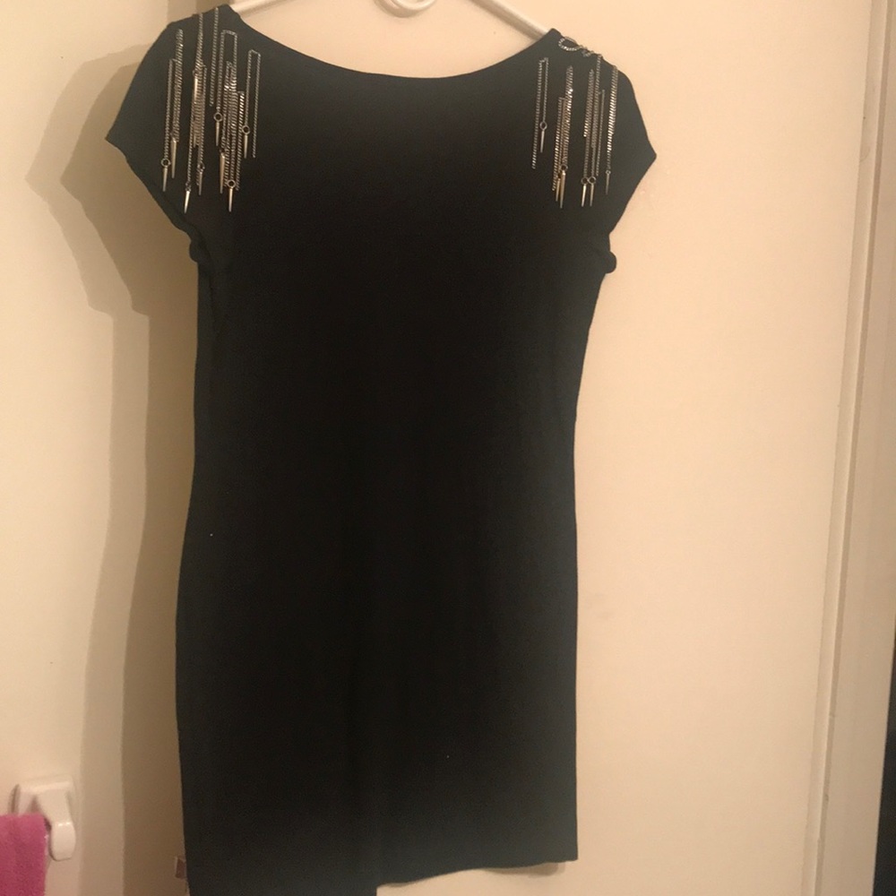 Black short sleeve dress